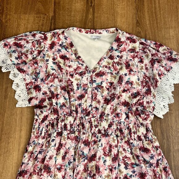 Baltic Born Aliyah Pink Floral Lace Sleeve Dress Sz 3XL - Picture 7 of 15